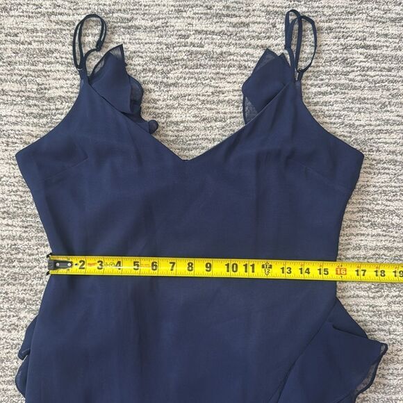 NWT MILLY Raya CHIFFON DEVORE DRESS Navy Size 12 - Picture 10 of 14